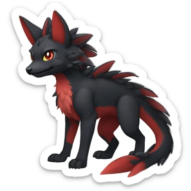 Anthro Cute cool black red nargacuga animal hybrid Fakemon full body sticker