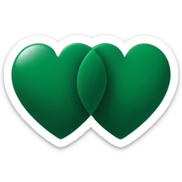 heart two halves dark green sticker