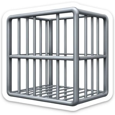 If there was a jail cell emoji in iOS, how would you design and iOS style emoji. Create an jail cell emoji with no prisoner. sticker