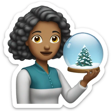 A woman with snow globe  sticker