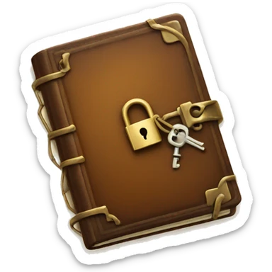 vintage diary with lock and key sticker