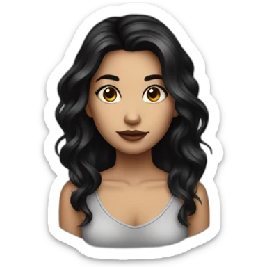 Tattoo dark hair girl sticker