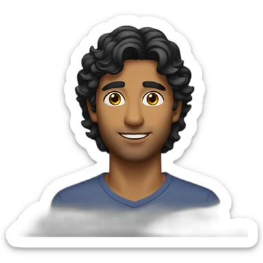 hot sri lankan guy with wavy black hair sticker