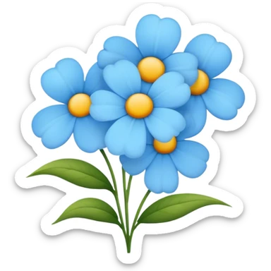 Baby blue flowers sticker