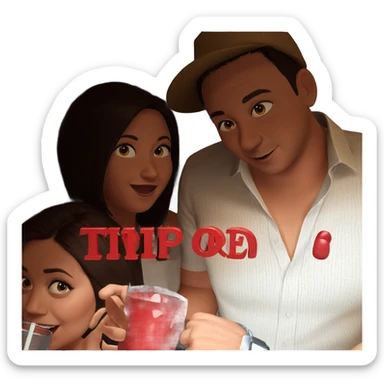friends enjoying drinks together sticker