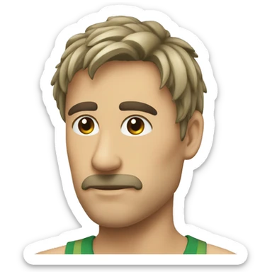 capelli castani lunghi occhi verdi naso dritto  sticker