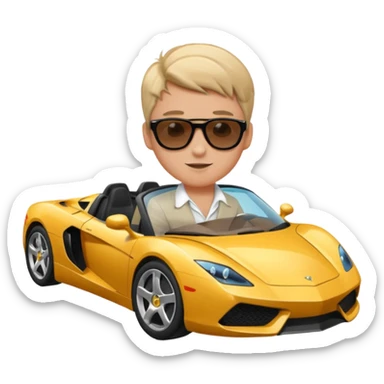 A rich boy in the super car  sticker