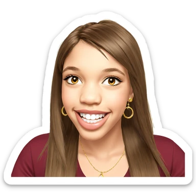 smiling girl with jewelry sticker