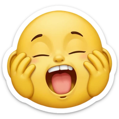 cartoon emoji sticker with a sleepy face yawning, colorful and cheerful, no text, suitable for WhatsApp and Instagram sticker