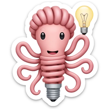 a bunch of intestines with a lightbulb emoji sticker