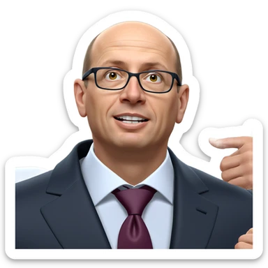 bald man in formal attire sticker