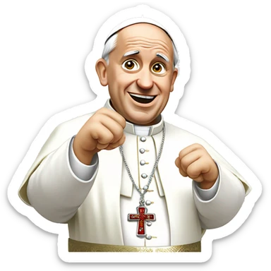 Pope Francis shakes his fist sticker