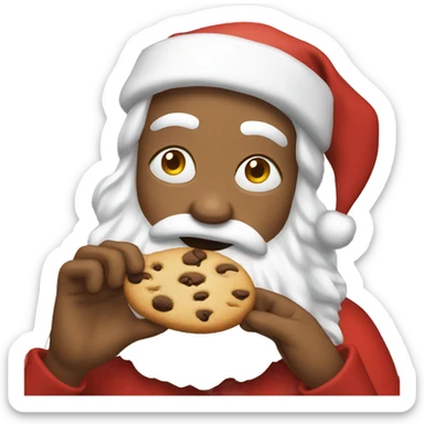 Santa eating cookies sticker