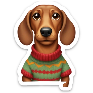 wiener dog with sweater sticker