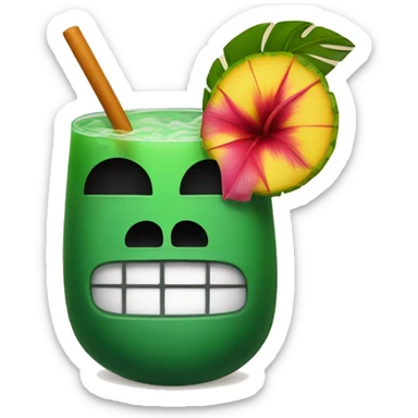 Tiki drinks with friends wearing Hawaiian shirts sticker
