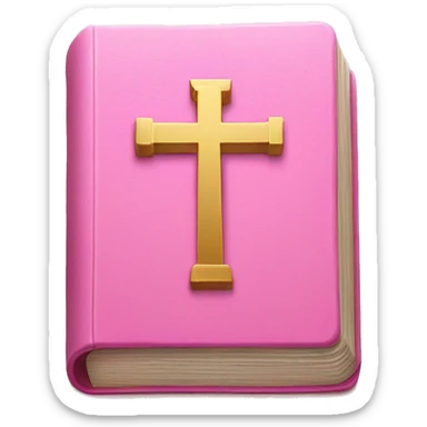 pink bible with gold cross on sticker