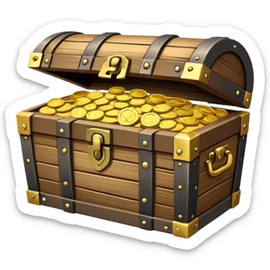 treasure chest with gold coins sticker