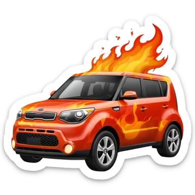 kia soul on fire sticker
