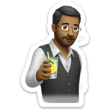 programmer drinking gin tonic sticker