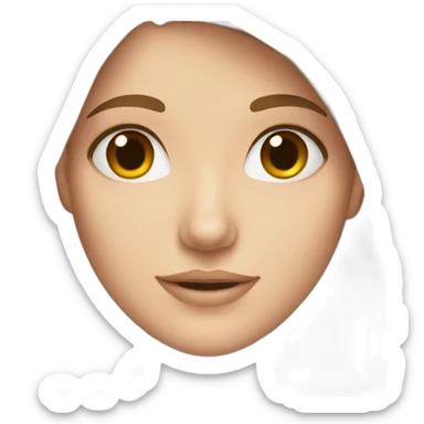 beautiful white girl with brown hair sticker