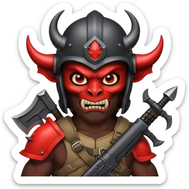 Diablo con casco de cdn con arma sticker