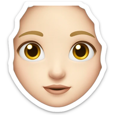 A young girl with pale skin and black long hair in a braid sticker