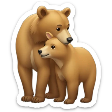 bear kissing doe iphone sticker