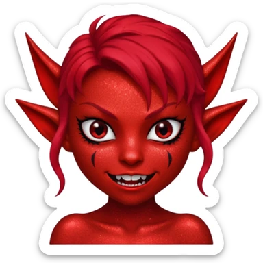 red glitter imp lust sticker