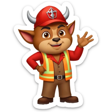 Taz devil directing traffic talking to people sticker