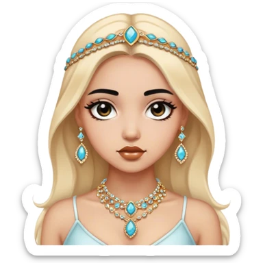 captivating girl with jewelry black eyes sticker