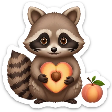 Raccoon in a peach 🦝🍑  sticker