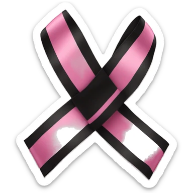 pink & black ribbon sticker
