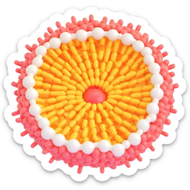 3D cross-sectional view of a cell membrane with detailed phospholipid bilayer, integral and peripheral proteins, cholesterol, glycoproteins, depth and perspective, scientific illustration style sticker