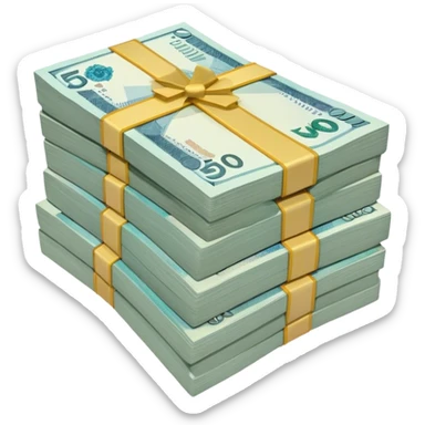 a stack of 50 million tenge the height of a man sticker