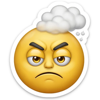 glorbo as a grumpy, steaming emoji sticker