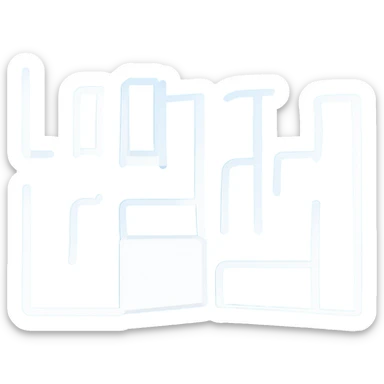 With white lines and very basic iconography, about a university sticker