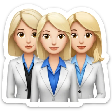 Two white brunette realtors and one blonde sticker