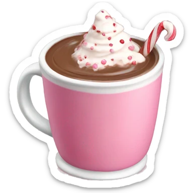 Cute Christmas pink hot chocolate  sticker