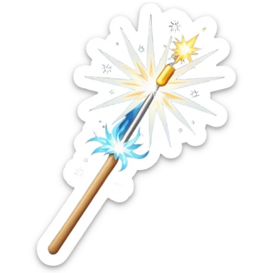 white sparkler on a stick sticker