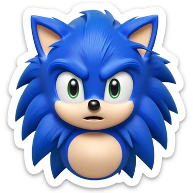 Sonic with a confused face sticker