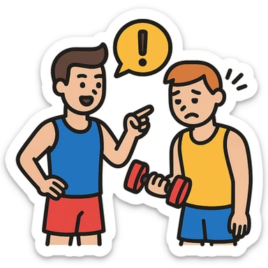 One sportsman encourages the other one, to do a workout and stop being lazy
 sticker