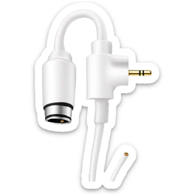 white stereo adapter mini jack to big jack for headphones  sticker