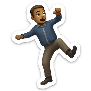 Kicking a door sticker