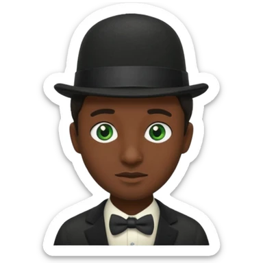 chat noir avec chapeau melon sticker