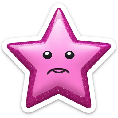 Pink star with glitter sticker
