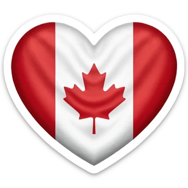 Heart shaped, Canadian flag sticker