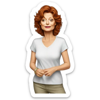actor susan sarandon cartoon wearing tee  sticker