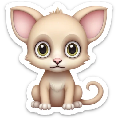 Adorable colorful baby pastel edgy animal-hybrid, full body, big Eyes sticker