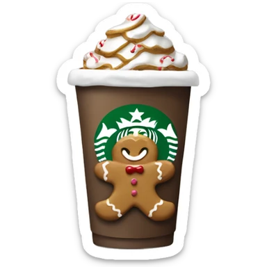 a christmas starbucks coffee with gingerbread sticker