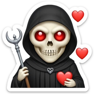 cute reaper with heart eyes sticker